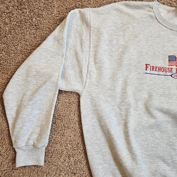 Vintage Firehouse Brewing Company Sweater Size XL Gray 90s Pullover Heavyweight - Picture 3 of 12